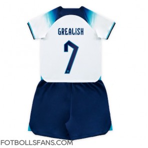 England Jack Grealish #7 Replika Hemmatröja Barn VM 2022 Kortärmad (+ Korta byxor)